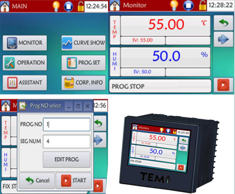 Temi360 Programmable Temperature and Humidity Controller with ±0.2ºC Accuracy 120 Program Capacity and 3.5-inch Touchscreen