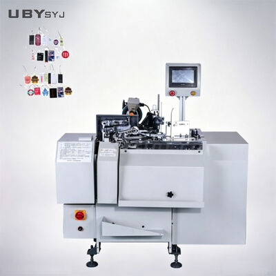 Fully Automatic Hang Tag Stringer Machine with 5000 pcs/h Capacity, Touch Screen HMI, and Multiple String Materials Compatibility
